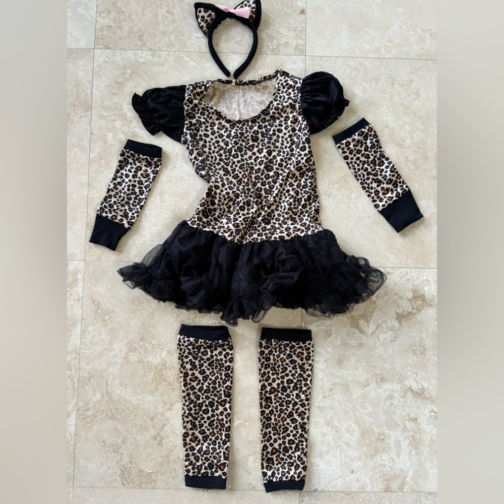 Girls Leopard Cheetah Animal Halloween Costumes Child Role Play Dress Up
